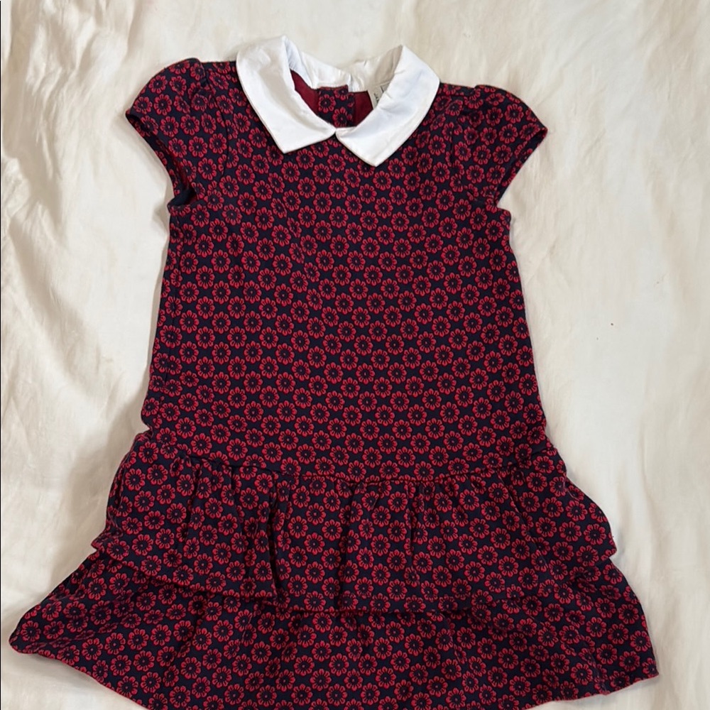 Janie and Jack, Girls Charming Red and Navy Kids Dress, size 6
